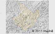 Shaded Relief 3D Map of Yunhe, desaturated