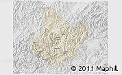 Shaded Relief 3D Map of Yunhe, lighten, desaturated