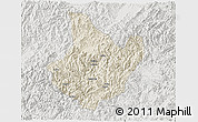 Shaded Relief 3D Map of Yunhe, lighten, semi-desaturated
