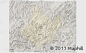 Shaded Relief 3D Map of Yunhe, semi-desaturated