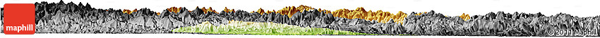 Physical Horizon Map of Yunhe, darken, desaturated