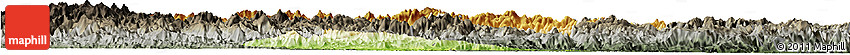 Physical Horizon Map of Yunhe, darken, semi-desaturated