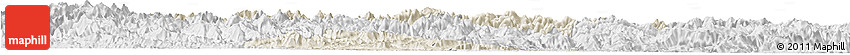 Shaded Relief Horizon Map of Yunhe, lighten, desaturated