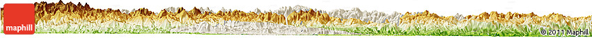 Shaded Relief Horizon Map of Yunhe, physical outside