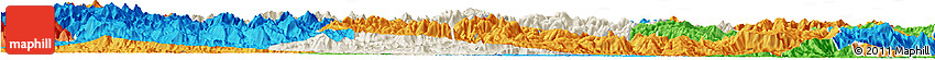 Shaded Relief Horizon Map of Yunhe, political outside