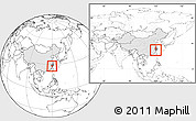 Blank Location Map of Yunhe, highlighted country, highlighted parent region, within the entire country
