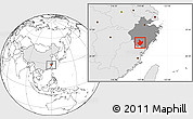 Blank Location Map of Yunhe, highlighted country, highlighted parent region
