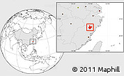 Blank Location Map of Yunhe, highlighted country