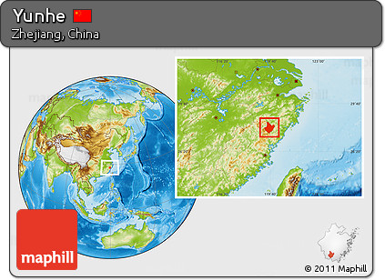 Physical Location Map of Yunhe