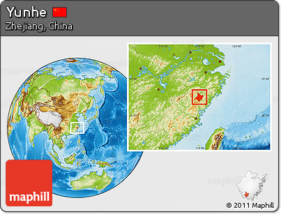 Physical Location Map of Yunhe