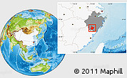 Physical Location Map of Yunhe, highlighted country, highlighted parent region
