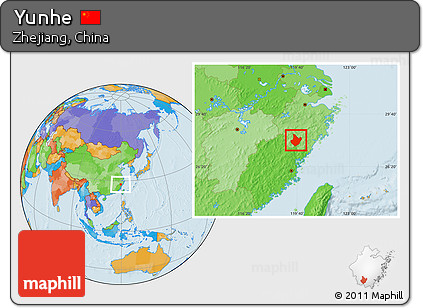 Political Location Map of Yunhe