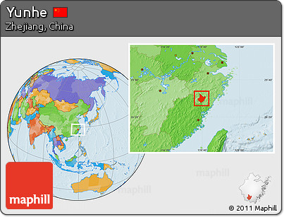 Political Location Map of Yunhe