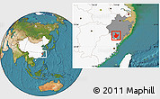 Satellite Location Map of Yunhe, highlighted country, highlighted parent region
