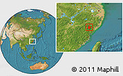 Satellite Location Map of Yunhe