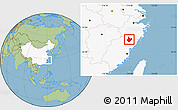 Savanna Style Location Map of Yunhe, highlighted country