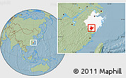 Savanna Style Location Map of Yunhe, highlighted parent region, hill shading