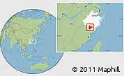 Savanna Style Location Map of Yunhe, highlighted parent region