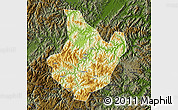 Physical Map of Yunhe, darken