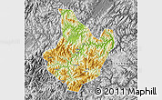 Physical Map of Yunhe, desaturated