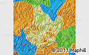 Physical Map of Yunhe, political outside