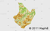 Physical Map of Yunhe, single color outside