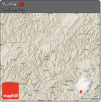 Shaded Relief Map of Yunhe