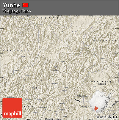 Shaded Relief Map of Yunhe