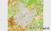 Shaded Relief Map of Yunhe, physical outside