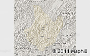 Shaded Relief Map of Yunhe, semi-desaturated