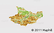 Physical Panoramic Map of Yunhe, cropped outside