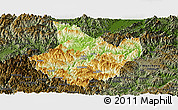 Physical Panoramic Map of Yunhe, darken