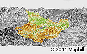 Physical Panoramic Map of Yunhe, desaturated