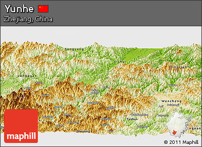 Physical Panoramic Map of Yunhe