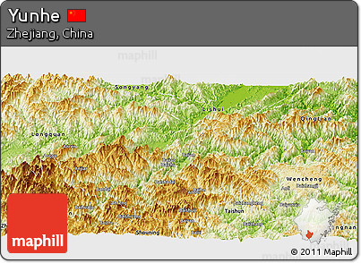Physical Panoramic Map of Yunhe