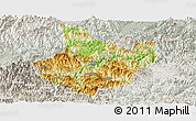 Physical Panoramic Map of Yunhe, lighten, semi-desaturated