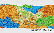 Physical Panoramic Map of Yunhe, political outside