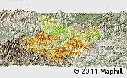 Physical Panoramic Map of Yunhe, semi-desaturated