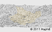 Shaded Relief Panoramic Map of Yunhe, desaturated