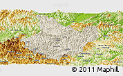 Shaded Relief Panoramic Map of Yunhe, physical outside
