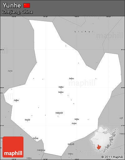 Gray Simple Map of Yunhe