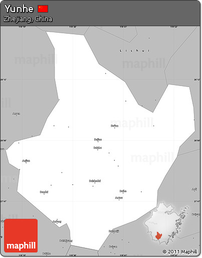 Gray Simple Map of Yunhe