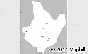 Gray Simple Map of Yunhe, single color outside
