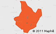Political Simple Map of Yunhe, single color outside