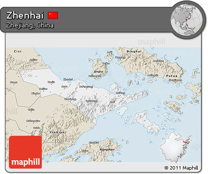 Classic Style 3D Map of Zhenhai