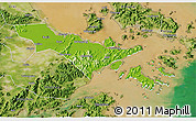 Physical 3D Map of Zhenhai, satellite outside