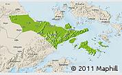 Physical 3D Map of Zhenhai, shaded relief outside