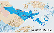 Political 3D Map of Zhenhai, lighten