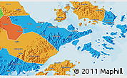 Political 3D Map of Zhenhai