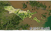 Satellite 3D Map of Zhenhai, darken